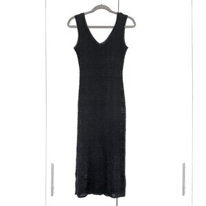 CYNTHIA STEFFE Open Knit Black Midi Dress, Size XS, NWT